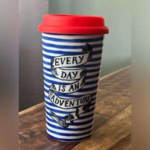 Anthropologie Molly Hatch travel mug “every day is an adventure”